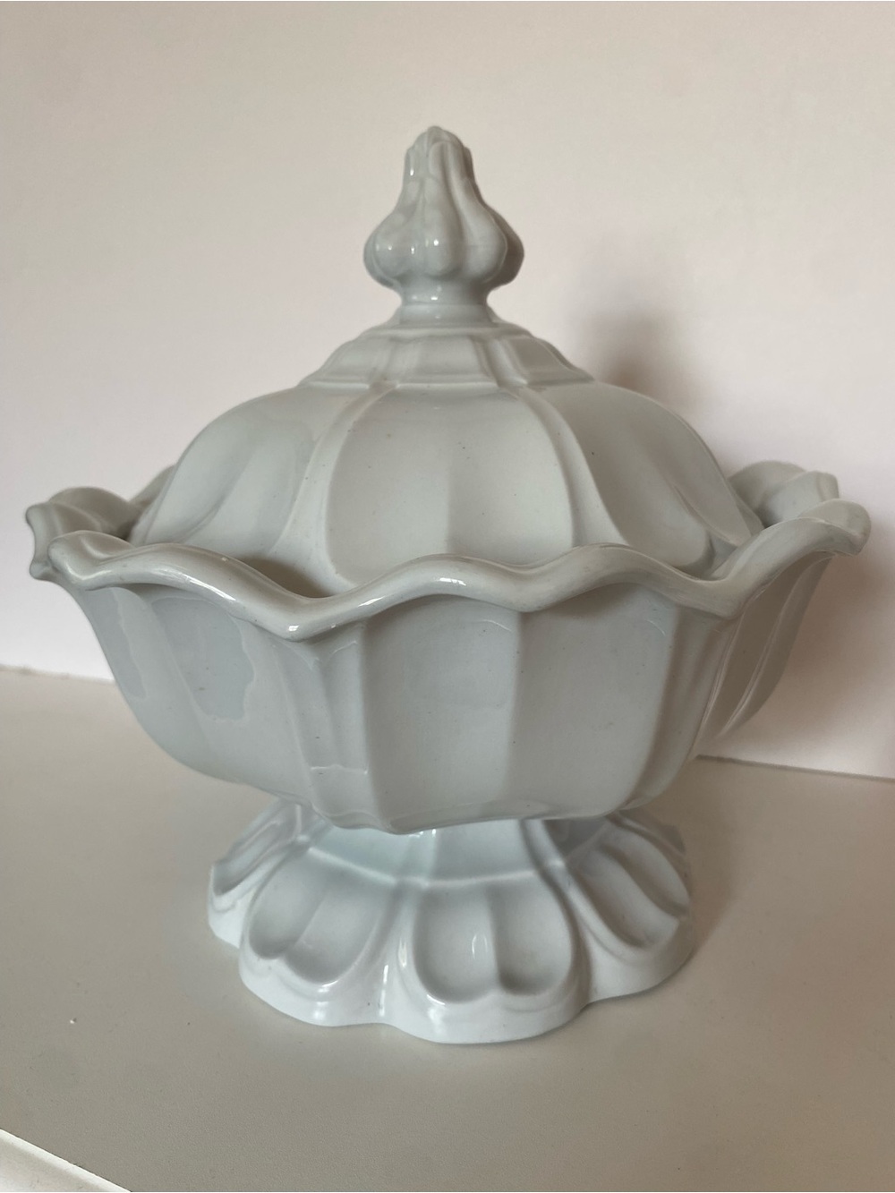 Victorian Antique TR Boote Ironstone Sydenham Large Round Tureen Lidded Pedestal